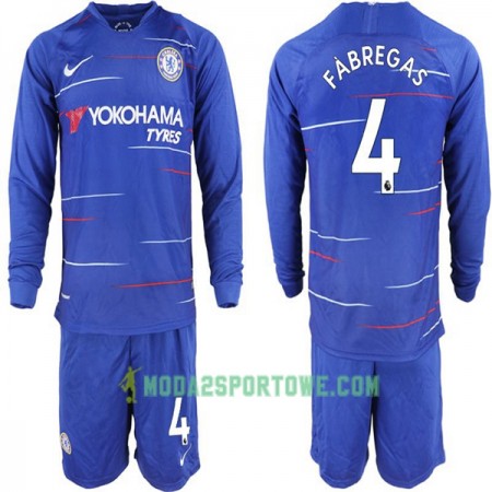 Koszulka Chelsea Cesc Fabregas 4 Dziecięcy Domowe Stroje Piłkarskie 2018-2019 Długi Rękaw